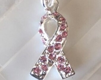 925 Sterling Silber Anhänger – Rosa Band Für Brustkrebs-Solidarität, Schlicht & Bedeutungsvoll