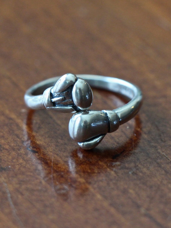 Sterling Silver Boxing Glove Ring – Adjustable Size - Etsy 日本