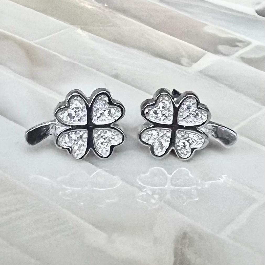 Pendientes Buena Suerte Irlandés Pendientes De Trébol De Cuatro Hojas: Delicados Aros Verdes Aretes Kitsch Buena Suerte Irlandesa