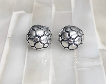 Soccer Stud Earrings- Sterling Silver- Soccer Player jewelry- Soccer Coaches Gift- Soccer Mom gift- Girl Jewelry- Christmas Jewelry