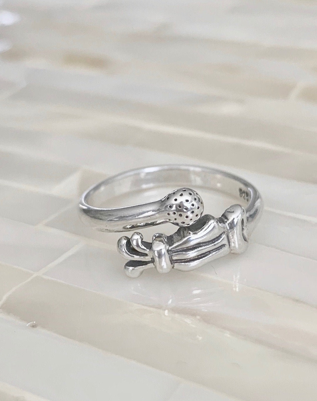 Sterling Silver Golf Bag Ring – Adjustable Golfer Jewelry - Etsy
