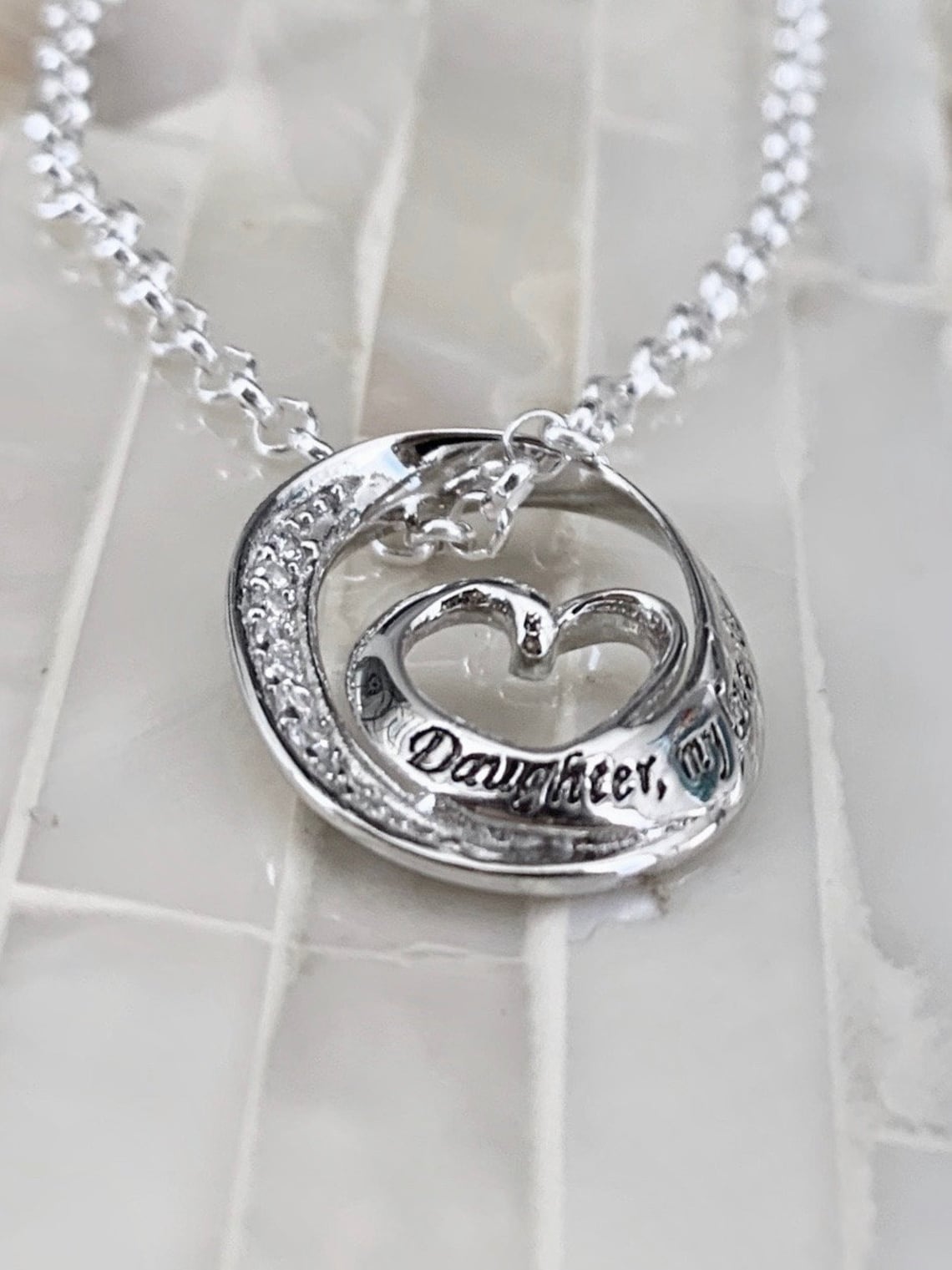 Daughter My Love Necklace Sterling Silver Gift for Your - Etsy