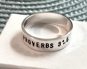 Personalized Sterling Silver Bible Verse Ring – Scripture Jewelry