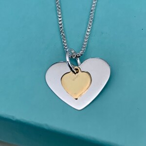 Heart Gold silver layered Necklace- I love you gift- jewelry gift for daughter mother grandmother girlfriend