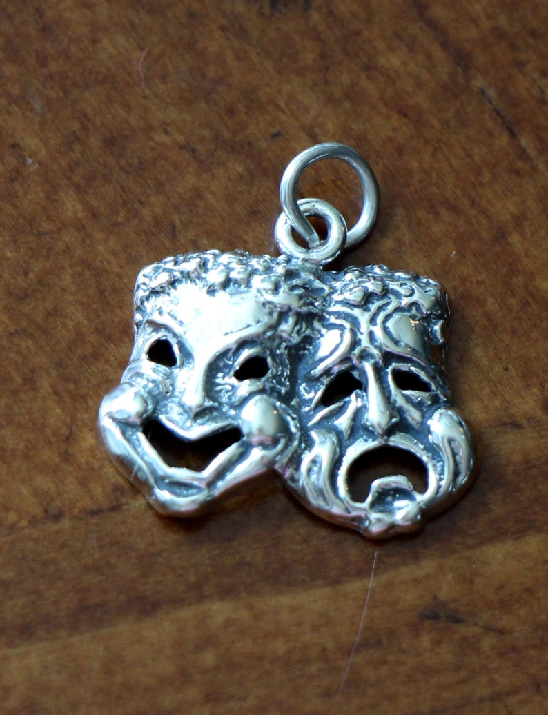 Theatre Drama Masks Necklace Sterling Silver Drama Teacher Etsy
