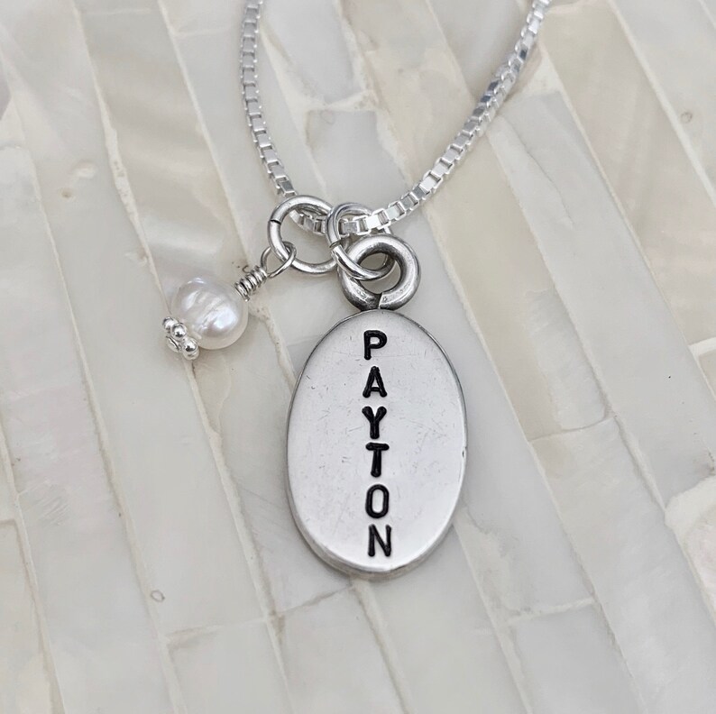 Oval Name Date shops Necklace- Thick Oval Charm - Custom Name Necklace-Birthstone-Daughter Necklace- Graduation-Grandmothers- Christmas Gift
