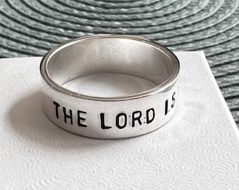 Personalized Bible Verse Ring- Sterling silver- Christian Scripture-Jewelry- Inspirational Gift