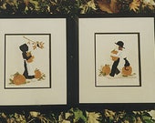 Lots of Pumpkin Pie by Diane Graebner CROSS STITCH PaTTERN RaRE Pumkins Amish Boy and Girl Cat Fall Leaves RARE