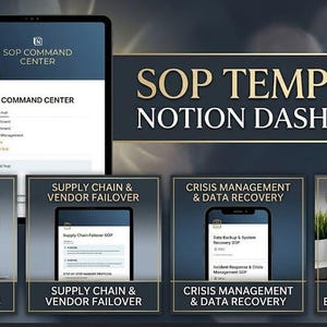 SOP Template Notion Dashboard | Business Operations Hub & Crisis Continuity Plan | Small Business Standard Operating Procedure Bundle