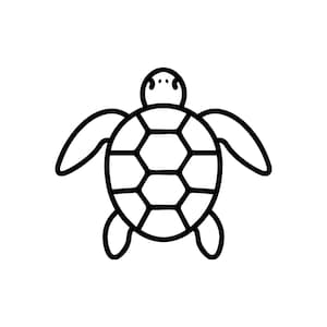 Geometrisk havssköldpadda SVG, minimalistisk linjekonst-klippfil (digital nedladdning)