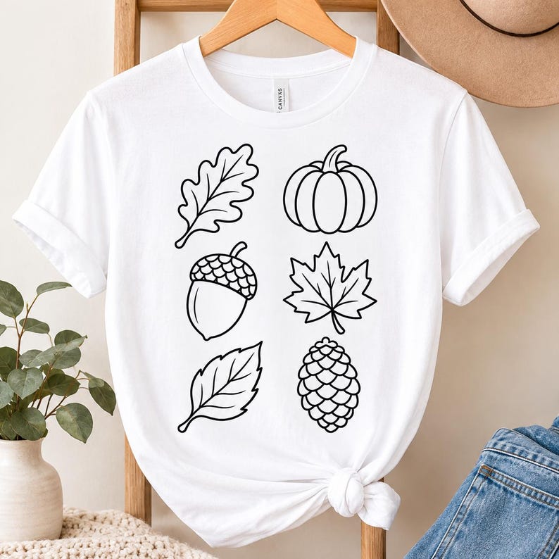 Fall SVG Bundle, Autumn Leaves, Pumpkin, Acorn, Pinecone (digital ...