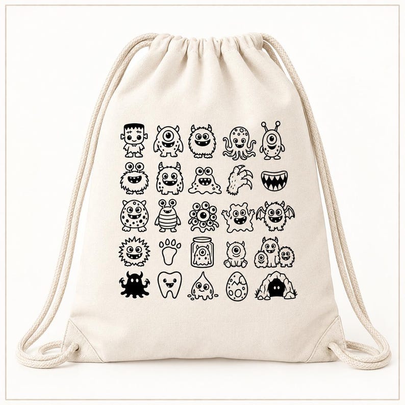 Purse Rope Bundle Halloween Monster SVG Bundle, 25 Spooky Clipart Designs (digital ...