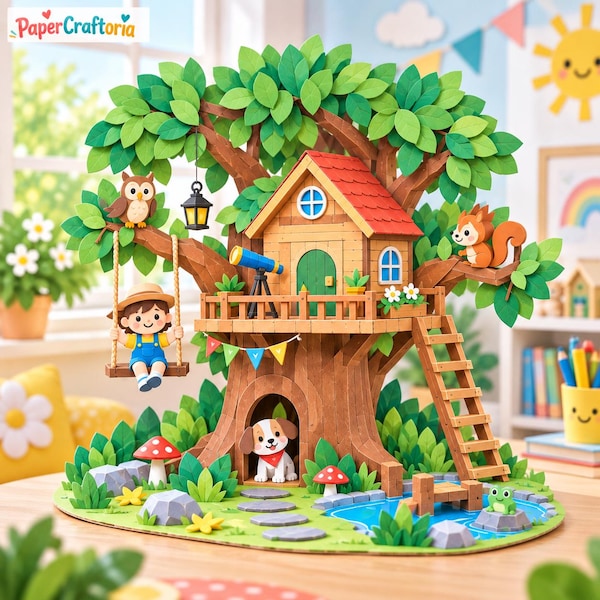 Woodland Treehouse Toy - Etsy UK