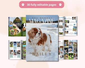 Editable Dog Memory Magazine Template | 30-Page Canva Keepsake (Digital Download)