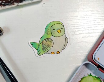 Green Parakeet Sticker