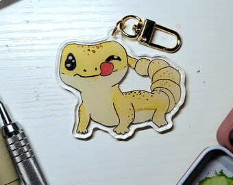 Leopard Gecko Acrylic Keychain - 2.5 inch