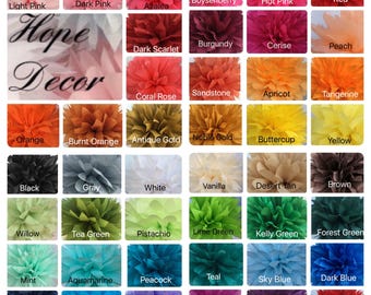 13 Tissue Paper Pom Poms -- Choose Your Colors-- Baby Shower/ Nursery/ Bedroom/ Party Decorations