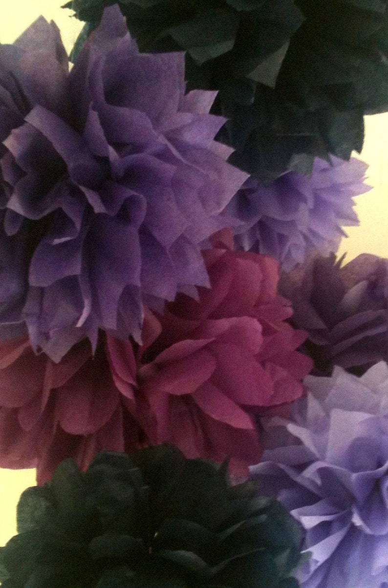 10 Tissue Paper Pom Poms Choose Your Colors Surprise Etsy