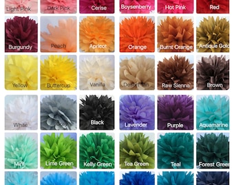 13 Tissue Paper Pom Poms -- Choose Your Colors-- Baby Shower/ Nursery/ Bedroom/ Party Decorations