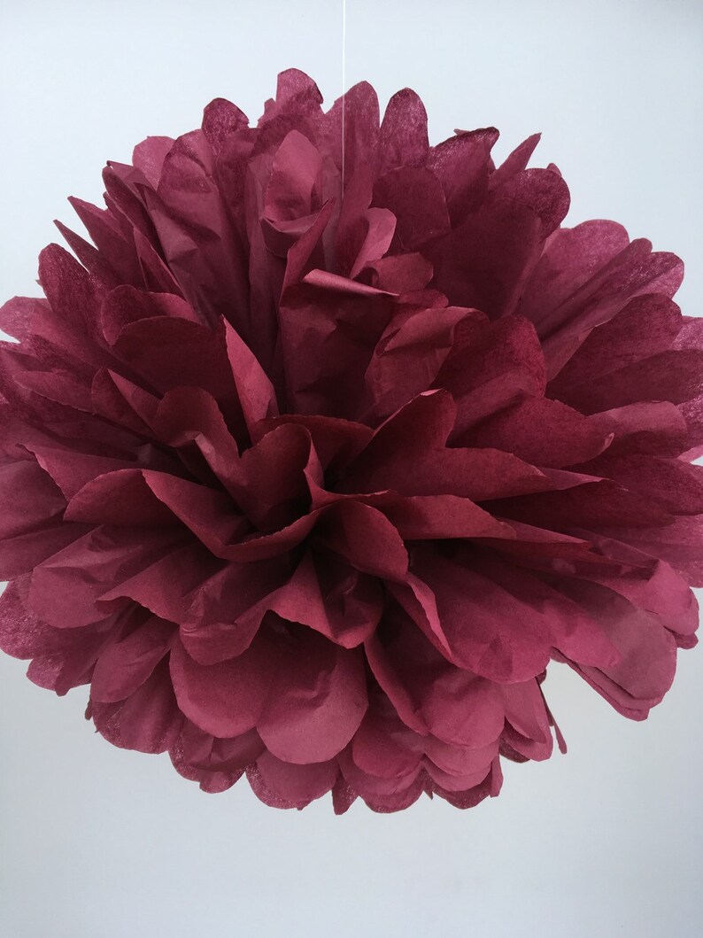 Tissue Paper Pom Poms Burgundy or Choose Your Colors Etsy