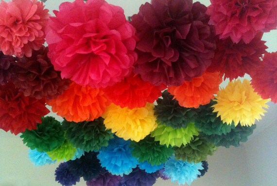Easter Rainbow Tissue Paper Pom Pom! Fun Easy DIY Decoration for Kids! 