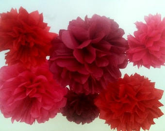 12 Tissue Paper Pom Poms-- Choose Your Colors-- Classroom/ Reception/ Wedding/ Surprise Party Decorations