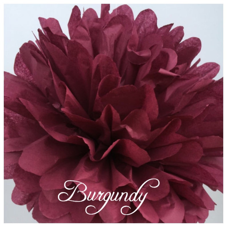 Tissue Paper Pom Poms Burgundy or Choose Your Colors Etsy