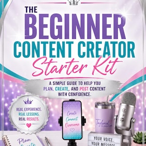 Beginner Content Creator Starter Kit | Digital Download Guide| Social Media Growth Pdf | Content Creation for Beginners