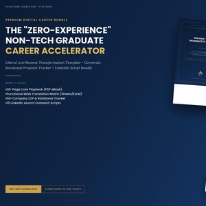 Liberal Arts Resume Template, No Experience Career Bundle, LDP Tracker, LinkedIn Scripts, Digital Download