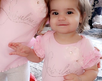 Baby Girl Pink Ruffle Romper Baby Girl Romper Set Infant One Piece Set with Rhinestone Applique and Matching Headband