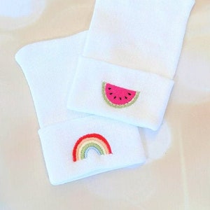 Unisex Hospital Hat Newborn Hat with Fun Embroidery  Newborn Baby Hospital Hat