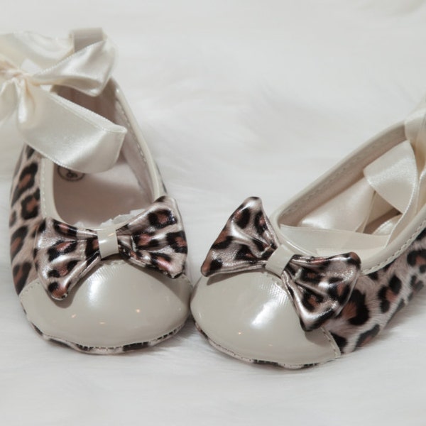 Baby Girl Leopard Baby Girl Shoes Leopard Ribbon Tie Shoes