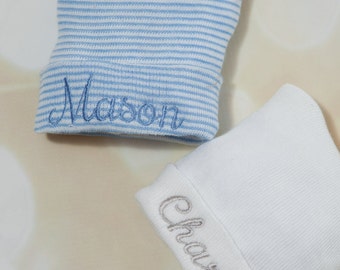 Tiny Hospital Baby Boy Newborn Hat Personalized  Newborn Baby Boy Hospital Hat