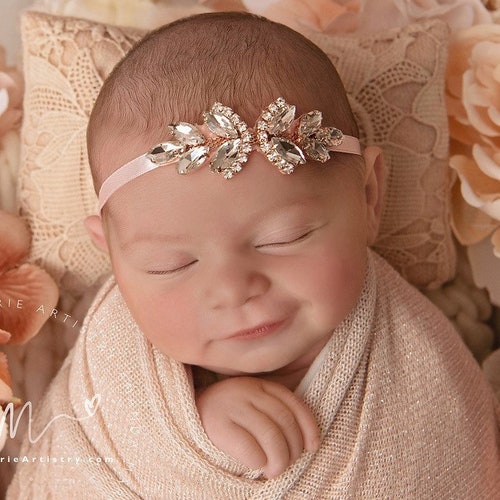 Baby Girl Rhinestone Headband Newborn Rhinestone Headband With Etsy