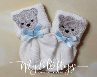 Baby Boy Bear White Newborn Socks Baby Boy Socks