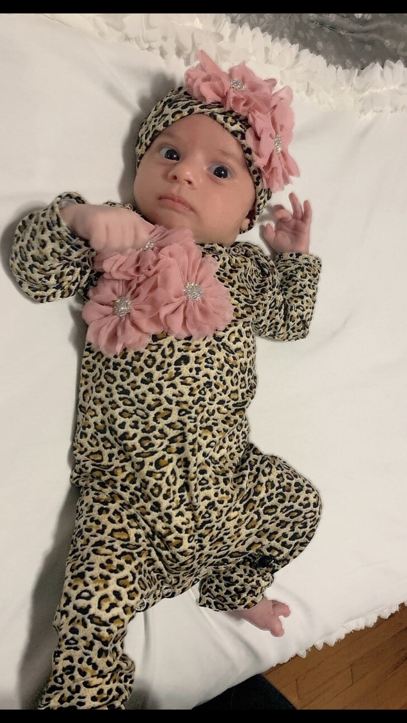 Baby Girl Leopard Romper Infant Layette Cotton Baby Romper Etsy