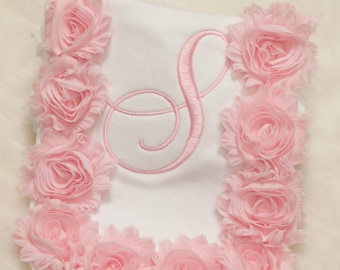 Embroidered White Burp Cloth Baby Girl Personalized Burp Cloth