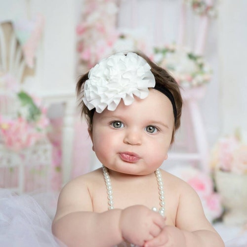 Shabby Chiffon Infant Toddler Headband With Rhinestone Heart - Etsy