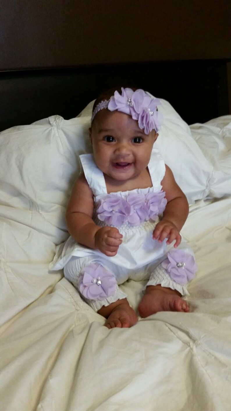 Baby Girl White Two Piece Romper Baby Girl Romper Set Infant Etsy