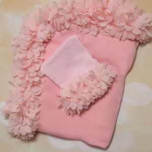 Baby-Mädchen-Rosa-Decke-Rosa-Empfangsdecke mit flauschigem rosa Chiffonorm