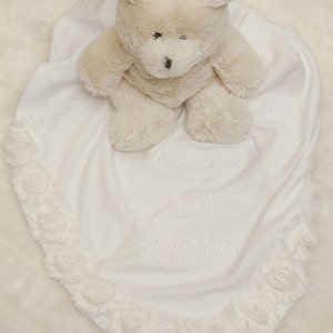 Cobertor personalizado para bebês meninas, cobertor para batismo, ocasião especial, cobertor branco para recebimento, batizado