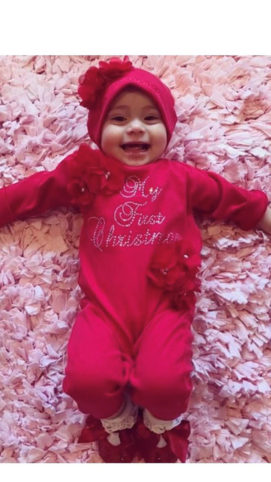 Red Baby Girl Romper Set Infant My First Christmas Set Holiday Etsy