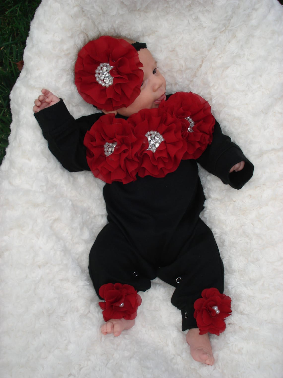 Black Romper Baby Girl Romper Set Infant One Piece Set With Etsy