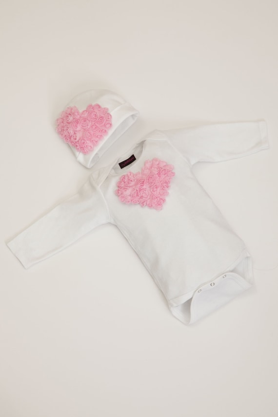 Infant Baby Girl White One Piece Long Sleeve Set With Chiffon Etsy
