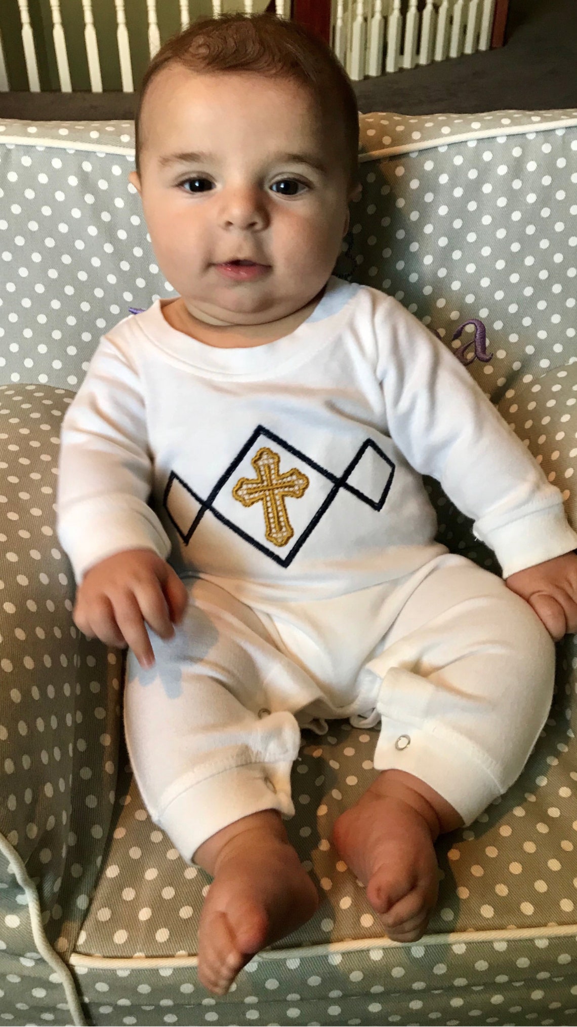 Baby Boy Christening Romper Infant Baby Boy Layette White Etsy