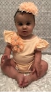 Baby Girl Cotton Peach One Piece  with Butterfly sleeves and Tulle One Piece Girls Peach One Piece 