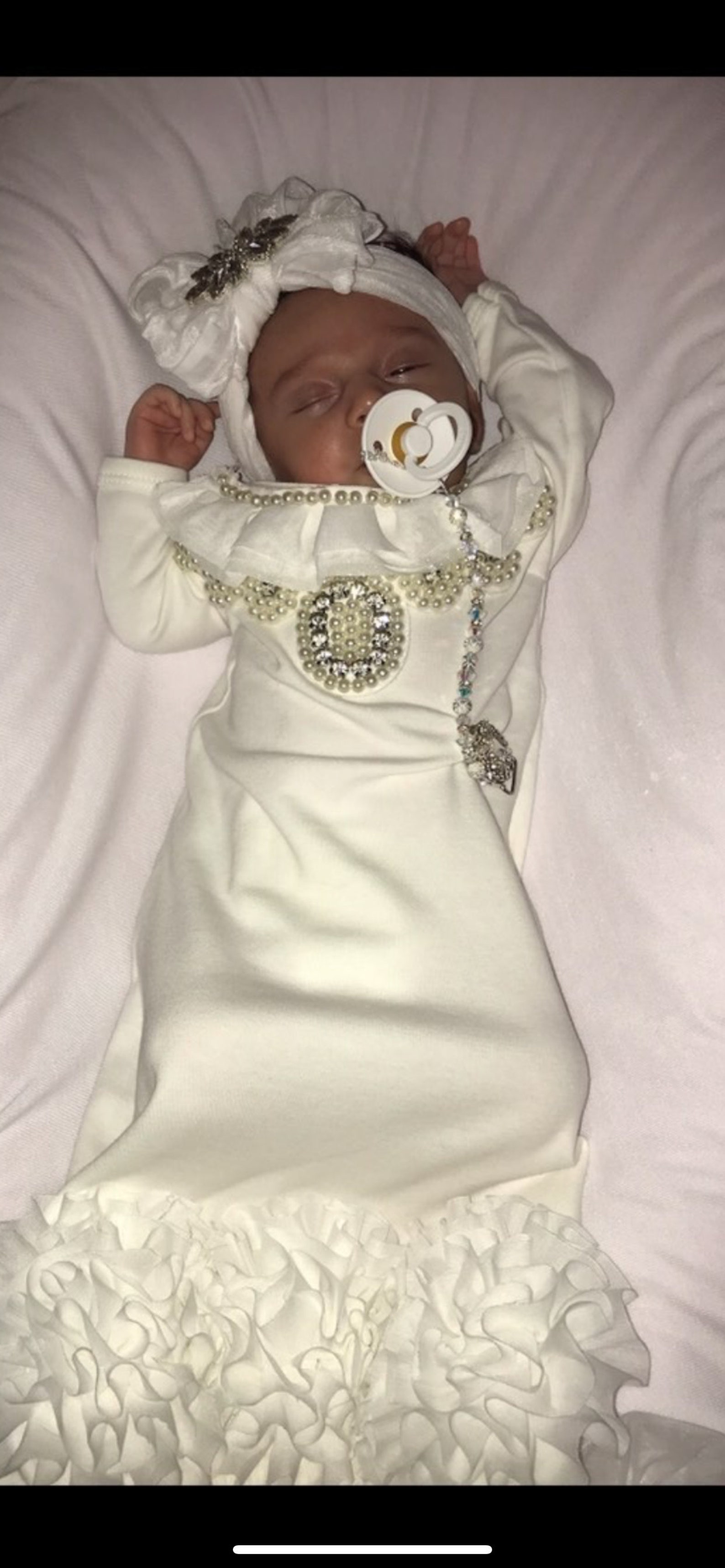 Newborn Baby Layette White Infant Cotton Baby Gown With off Etsy