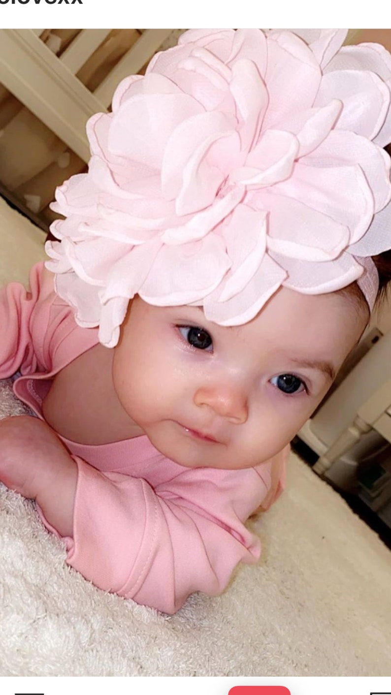 baby girl white flower headband