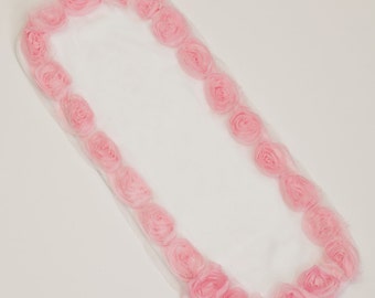 White Burp Cloth with Shabby Chiffon Flowers