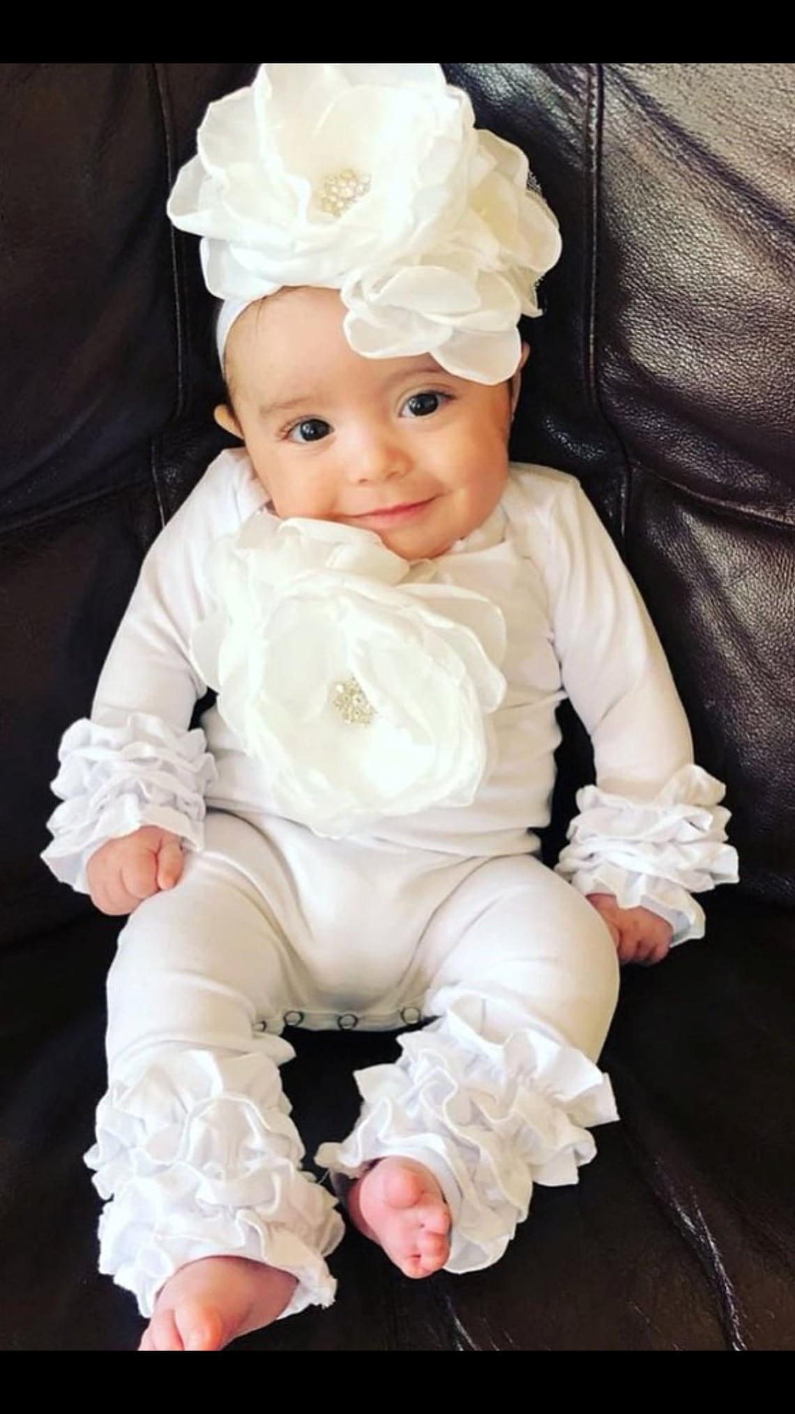 Baby Girl Ruffle White Infant Layette Cotton Baby Romper With Etsy